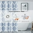 thumbnail image 3 of Dark Blue Geometric Shower Curtain,Waterproof Design and Polyester,Quick-Drying, Weighted Hem, Blue Fabric Shower Curtains Set for Bathroom W 72 x H 78,Durable and Washable with 12 Hooks, 3 of 5