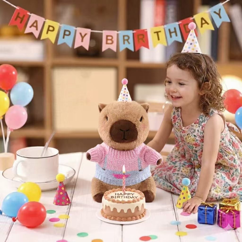 2 Capybara Plush with 12/13 pcs Clothes & Accessories, Dress Up Capybara Stuffed Animal Plush Toys, 10.2 in Cute Plushies for Girl/Boy Birthday