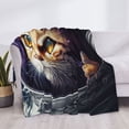 thumbnail image 3 of Rateoe Astronaut Cat Pattern Flannel Throw Blanket, Ultra-soft Blanket for Bed, Couch, Car, Hypoallergenic Anti-pilling blanket-50"x40"(Horizontal), 3 of 6