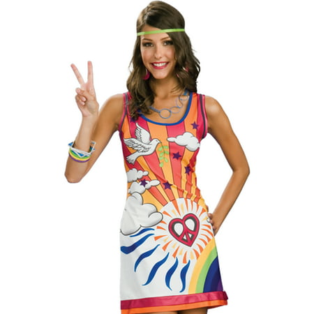 Sexy 60s 70s Hippie Mod Go Go Disco Girl Womens Halloween Costume S-L