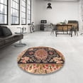 thumbnail image 4 of Ahgly Company Machine Washable Indoor Square Traditional Sand Brown Area Rugs, 7' Square, 4 of 7