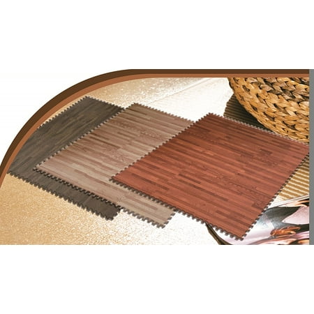 Ll For You 9 Pc Foam Floor Mat Foam Printed Wood Grain