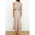 thumbnail image 4 of UNRDSSR Robe Maxi en Satin pour Femmes Élégante Sans Manches Col Montant Robes de Cocktail, 4 of 5