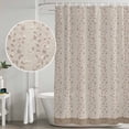 thumbnail image 4 of Beige Pink Floral Shower Curtain Set - Small 36" x 72" Washable Bathtub Curtain with 12 Hooks, Spring Flowers Waterproof Fabric Stall Shower Curtains for Bathroom/Bathtub Décor, 4 of 6