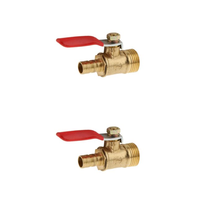Thinsony Various Type Ball Valve Threaded Brass Valve Ball 3 interface 16mm 8mm Red 2Set