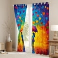 thumbnail image 3 of Feelyou Couple Anniversary Curtains Pack of 2 (42x84 Each), Romantic Love Heart Curtains Blackout, Oil Printing Watercolor Bedroom Curtains, Window Curtains Bedroom Decor, 3 of 6