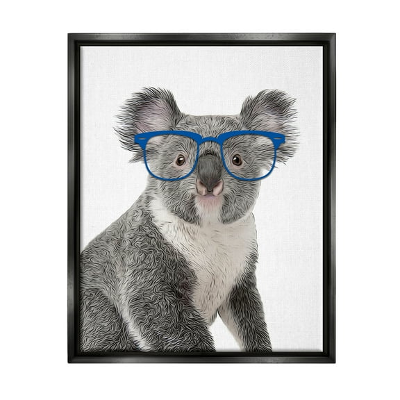 Stupell Industries Wild Koala Wearing Glasses Animal Animals & Insects Painting Black Floater Framed Art Print Wall Art
