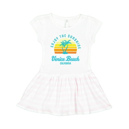 

Inktastic Summer Enjoy the Sunshine Venice Beach California in Blue Gift Toddler Girl Dress