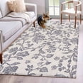thumbnail image 2 of Haze Blue Leaf Large Area Rugs for Bedroom Living Room, Soft Non Slip Carpet Bedside Rug, Retro Farmhouse Plant Floral Branch Rectangular Floor Cover Kitchen Accent Rug 3'x5' for Dining Room/Office, 2 of 9