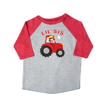 

Inktastic Farmer Tractor Little Sis Gift Toddler Toddler Girl T-Shirt