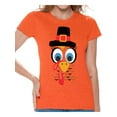 thumbnail image 1 of Awkward Styles Thanksgiving T-Shirt Turkey Face Shirts for Women, 1 of 4