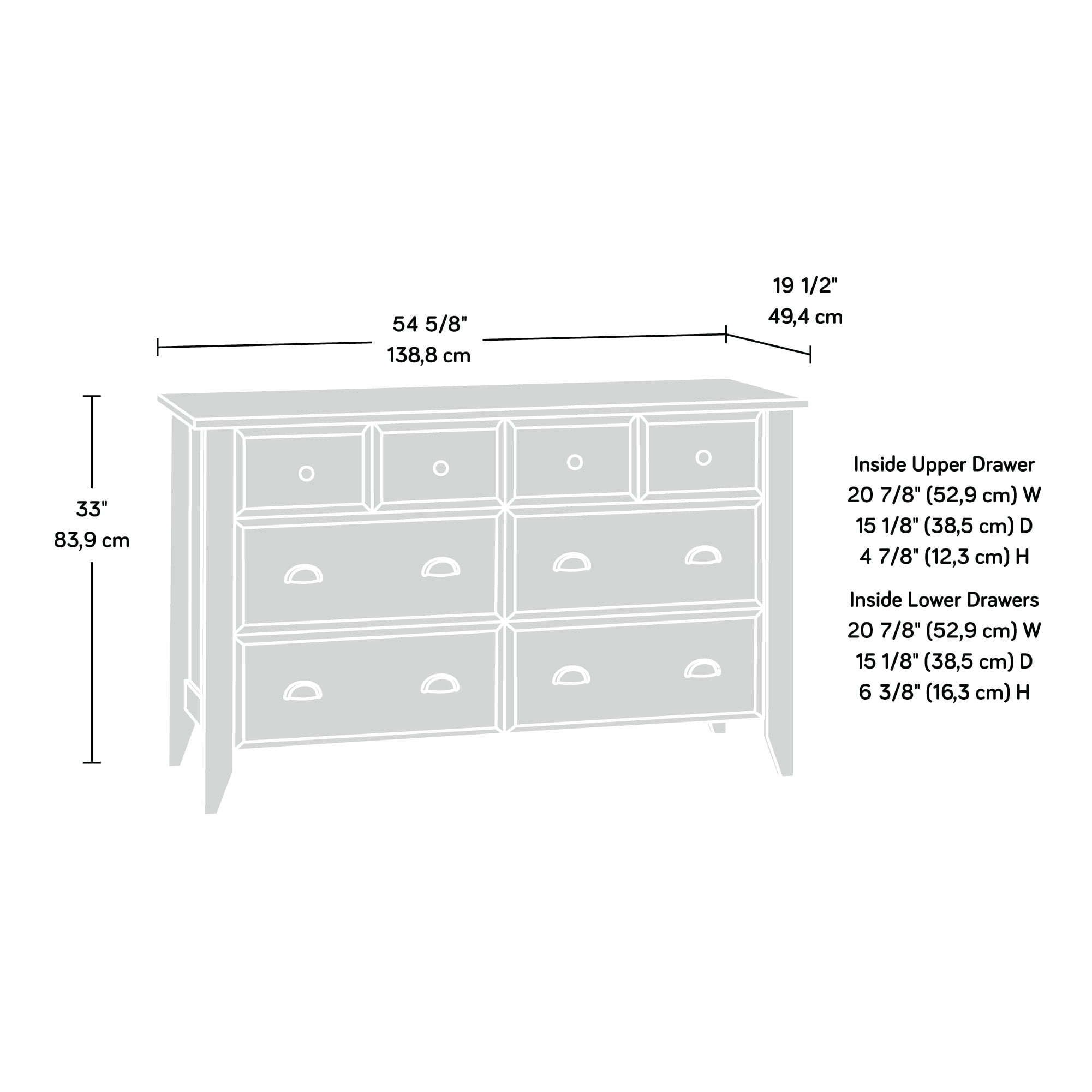 Sauder Shoal Creek Engineered Wood 6 Drawer Dresser in Oiled Oak