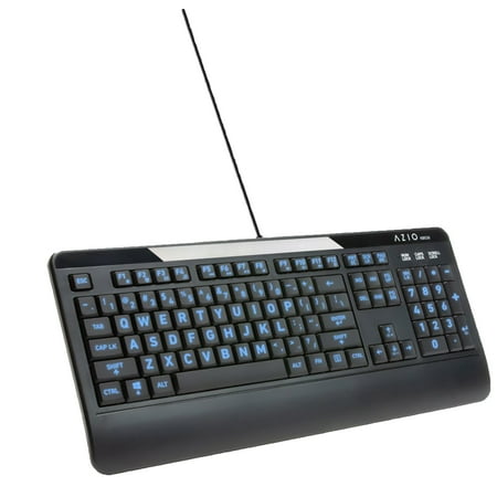 AZIO - KB530 Full-size Wired Antimicrobial Membrane Keyboard for PC - Black