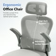 thumbnail image 5 of HomeZeer Desk Chairs with Wheels, Mesh Office Chair with Lumbar Support, Ergonomic High Back Office Chair with Adjustable Headrest, Task Chair Flip-up Arms, Executive Office Chair Home Office, Gray, 5 of 12