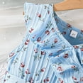 thumbnail image 5 of FINALGANG Girls Kids Floral Print Dress With Bow Waist Sleeveless V Neck A Line Layered Hem Casual Summer Dress Cute Dress, 5 of 8