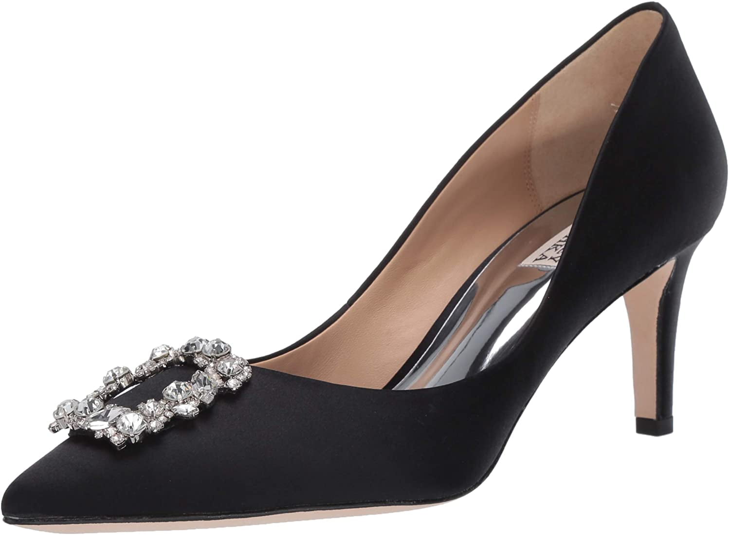 badgley mischka carrie crystal pilgrim satin pumps
