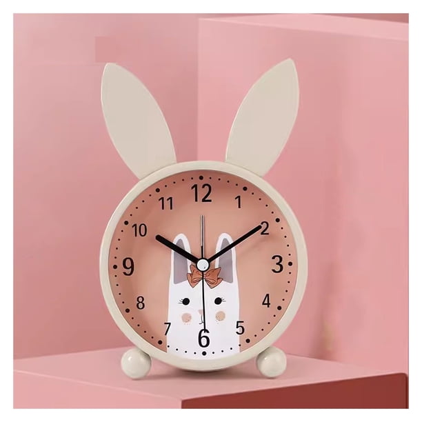 Lindo reloj despertador de conejito for niños, luz nocturna, reloj despertador ruidoso for decoración de dormitorio de escritorio, reloj entrenador de sueño, regalo de cumpleaños