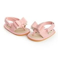 thumbnail image 6 of Zwiiyzr Unisex Baby First Walking Shoes 0-18 Months Infant Thong Sandals Flats Boys Girls Bow Soft Non-Slip Rubber Sole Summer Flat Walking Shoes Pink, 6 of 8