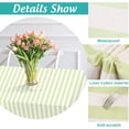 thumbnail image 2 of Scalloped Edge Green Striped Tablecloth Waterproof Fabric Tablecloth Rectangle Table Cover for Home Kitchen Table Decoration, 55 x 70 Inch, 2 of 14