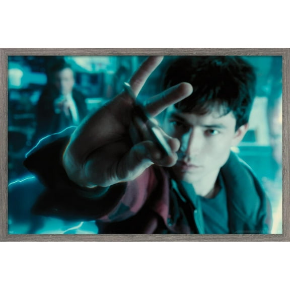 DC Comics Movie - Justice League - The Flash Batarang Catch Wall Poster, 14.725" x 22.375", Framed