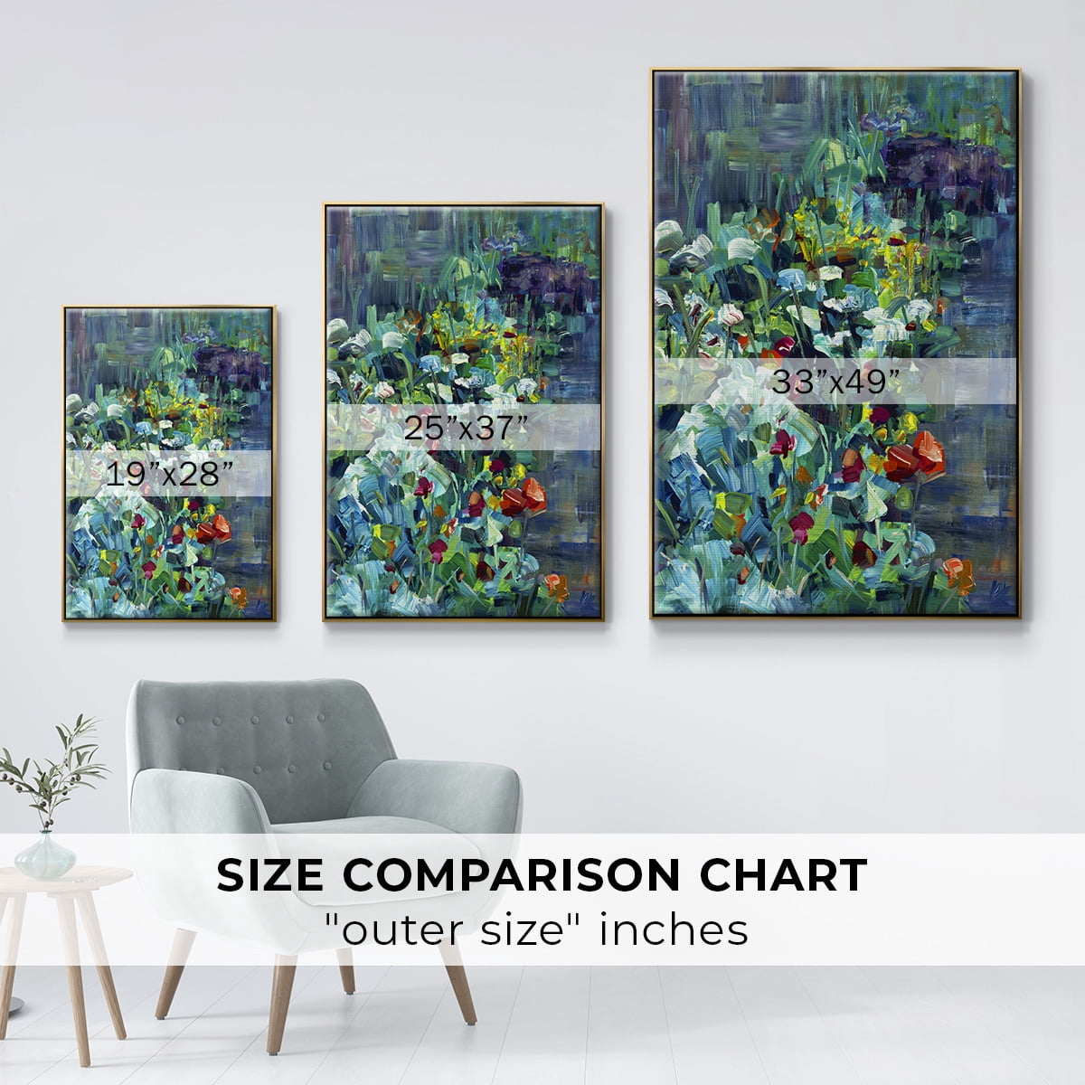 Lots of Love in the Garden Framed Premium Gallery Wrapped Canvas - Ready to Hang - 25 x 37 - Gold Floating Frame
