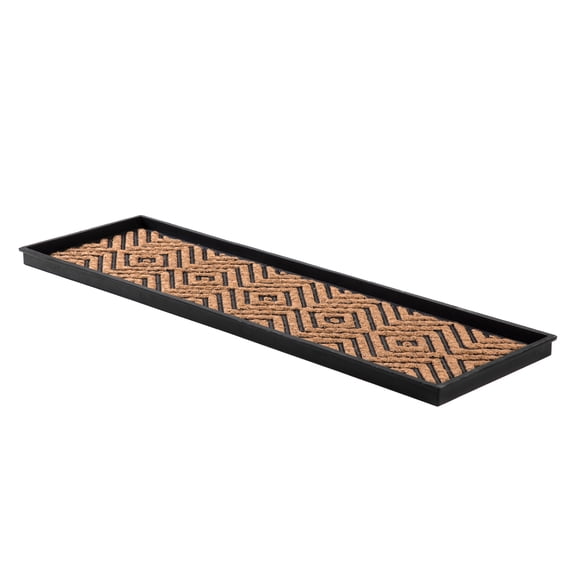 Natural & Recycled Rubber Boot Tray with Diamond Coir and Rubber Insert
