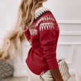 thumbnail image 6 of SETOOFF Women Geometric Pattern Crew Neck Knit Sweater Long Sleeve Color Block Printed Knitted Pullover Jumper Fall Winter Layering Top, 6 of 7