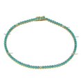 thumbnail image 3 of Turquoise and CZ Diamond tennis bracelet 2mm, solid 14k solid gold plated, delicate bridal bracelet, thin Turquoise, 3 of 3