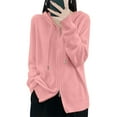 thumbnail image 5 of Women's Zip Up Hooded Cardigan Oversized Soft Warm Knit Sweater Casual Long Sleeve Open Front Fall Winter Pullover for Outdoors and Lounge, 5 of 7