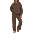 thumbnail image 2 of Stichou Womens 2 Piece Outfits Lounge Hoodie Sweatsuit Sets Spring Fall Fashion Clothes Airport Travel Pants Tracksuits Coffee L, 2 of 6