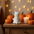 thumbnail image 5 of Halloween Decorations 5.9" Resin Ghost Cat Figurine, Holiday Party Decor Tabletop Centerpiece, Cute Indoor Home Ornament for Living Room Fireplace Display, Halloween Decor Indoor Tabletop, 5 of 6