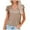 Khaki, variant on HBYJLZYG Shirts For Women, Short Sleeve Causal V-Neck T-Shirt Solid Ruffle Sleeve Blouse Summer Y2K Clothing 2024