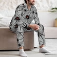 thumbnail image 7 of Susaid Spiders Print Men's Long Sleeve Pajama Set, Two-Piece Button-Down Loungewear PJs Set, Comfortable Sleepwear for Relaxation-X-Large, 7 of 7