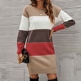 thumbnail image 5 of AOOCHASLIY Clothes Sweaters Women's Fashion Long Sleeves Crew Neck Loose Color Blocking Matching Tops Blouse Knitted Sweater, 5 of 5