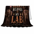 thumbnail image 2 of Chocolate Labrador Retriever My Heart Belongs My Lab, Playful Pet Portrait Pattern, Warm Flannel Blanket for Living Room and Reading Nook, Dog Moms person's Day Gift, Pet Lover Home Decor, 2 of 9