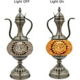 thumbnail image 6 of SILVERFEVER Mosaic Turkish Teapot Lamp Moroccan Glass for Table Desk Bedside Bronze Base Bundle with E12 Light Bulb Ember Sunflower, 6 of 7