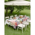 thumbnail image 4 of Outdoor Tablecloth with Umbrella Hole for Patio/Picnic/Party/Camping, Turtle Coastal Waterproof Table Cloth Rectangle Table Cover Washable, Nautical Summer Beach Coral Seahorse Jellyfish (52"x 70"), 4 of 8