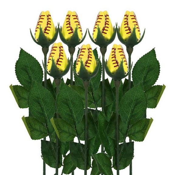Softball Rose Sport Leather Rose Handmade Artificial Softball Flowers Gift for Softball Mom Fans Team Graduation,A