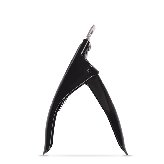 Tijeras para uñas postizas, cortaúñas francesas en forma de U, herramienta de manicura (negro)