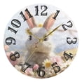 thumbnail image 5 of Rabbit Flowers White 10 inch Wall Clocks Non Ticking Easy to Read Battery Decorative for Home Bathroom Kitchen Bedroom Living Room, 5 of 8