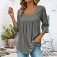 thumbnail image 4 of ZJXFGS Blouses for Women Casual Workout Tops Dress Blouses for Women Workout Tops for Women Womens Work Shirts Casual Blouses for Women Women Tops Gray XL, 4 of 7