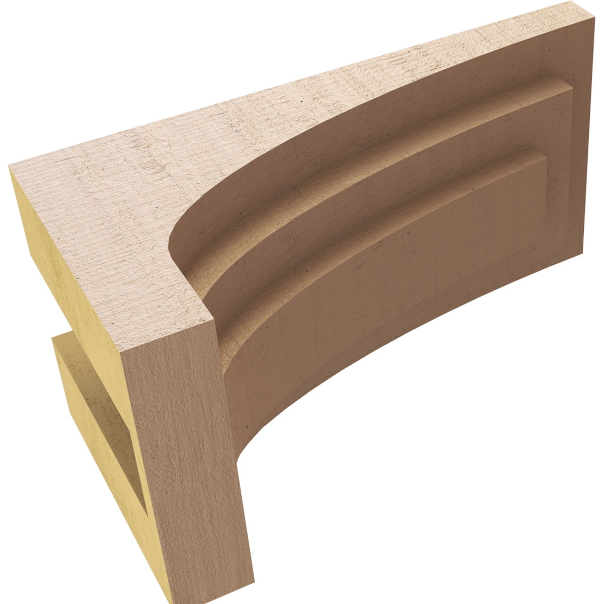 6"W x 12"D x 6"H Wide Rockford Rough Cedar Woodgrain TimberThane Corbel, Primed Tan