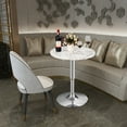 thumbnail image 2 of Costway 6PCS Round Bistro Bar Table Height Adjustable 360-degree Swivel White, 2 of 11