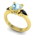 thumbnail image 2 of Diamond-Capitals 2.50 Carat New Round Cut Aquamarine & Black Onyx Gemstone 3 Stone Wedding Ring for Women 18K Yellow Gold Size 4, 2 of 8