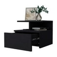 thumbnail image 6 of HomeRoots 518170 12 in. Black One Drawer Nightstand with Integrated Tech, 6 of 9