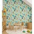 thumbnail image 4 of S4Sassy Peel & Stick Vinyl Wallpaper, Cat Print Wallpaper Contact Paper Waterproof - Green, 25"X 120", Removable Walls Covering For Kids Room Wall Decor, Baby Room, Playroom, 4 of 8