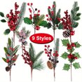 thumbnail image 4 of 18 Packs Faux Christmas Nails-Various red berry spike stems, real pine needles pine cones and holly leaves for creating amazing festive decorations and wreaths, 4 of 8