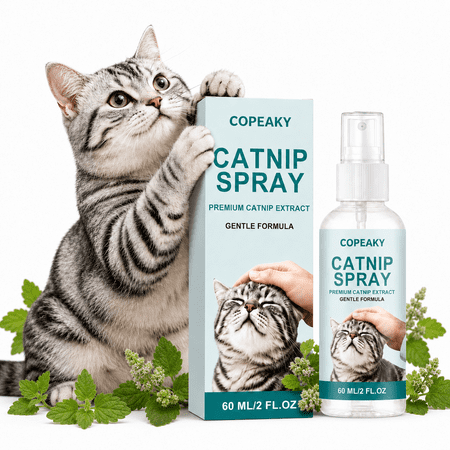 COPEAKY Catnip Spray for Cats, Premium Catnip Extract Spray for Cat Toys, Scratching Posts, Cat Beds & Cat Trees, Cat Attractant Spray to Encourage Play, Scratching & Daily Enrichment, 60ml / 2 fl oz