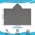 thumbnail image 2 of Gray and Black Checkerboard Pattern Hooded Bath Towel，60"x35" for Ages 3 To 12 Kids, Quick Dry Lightweight Soft Microfiber Hood Beach Towel Cover Up for Kids, 2 of 7