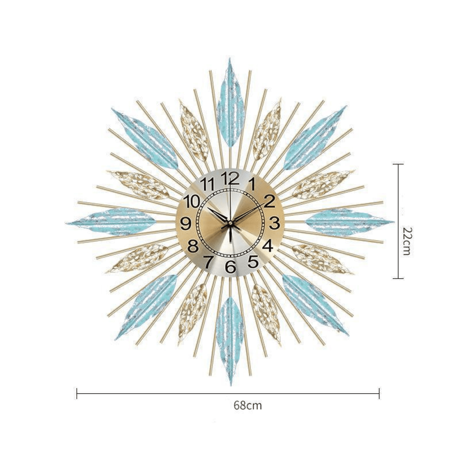 Large Decorative Wall Clock for Home Office, Silent Non-Ticking Metal Analog Clock, Easy to Read Battery Operated School Clock for Living Room Bedroom Kitchen Decor